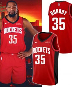 Houston Rockets Jersey – Red – kevin durants – Unisex