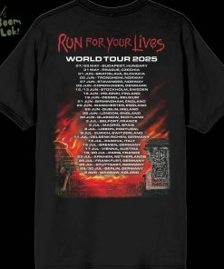 Iron Maiden Run For Your Lives 2025 Tour Black Tee