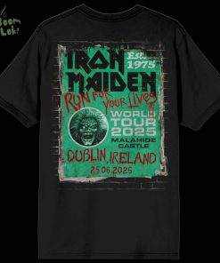 Iron Maiden Run For Your Lives 2025 Tour Dublin Tshirt