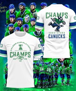 Limited Edition Ab Canucks 2025 Calder Cup Champions White Tshirt
