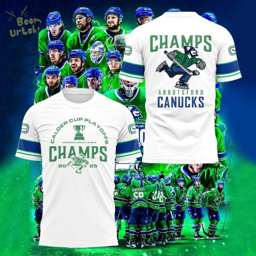 Limited Edition Ab Canucks 2025 Calder Cup Champions White Tshirt
