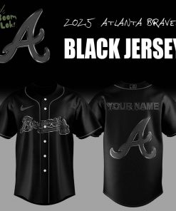 Limited Edition Atlanta Braves Back In Black Jersey Custom Name For Fans