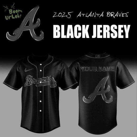 Limited Edition Atlanta Braves Back In Black Jersey Custom Name For Fans