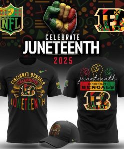 Limited Edition Cincinnati Bengals Celebrate Juneteenth 2025 Tshirt