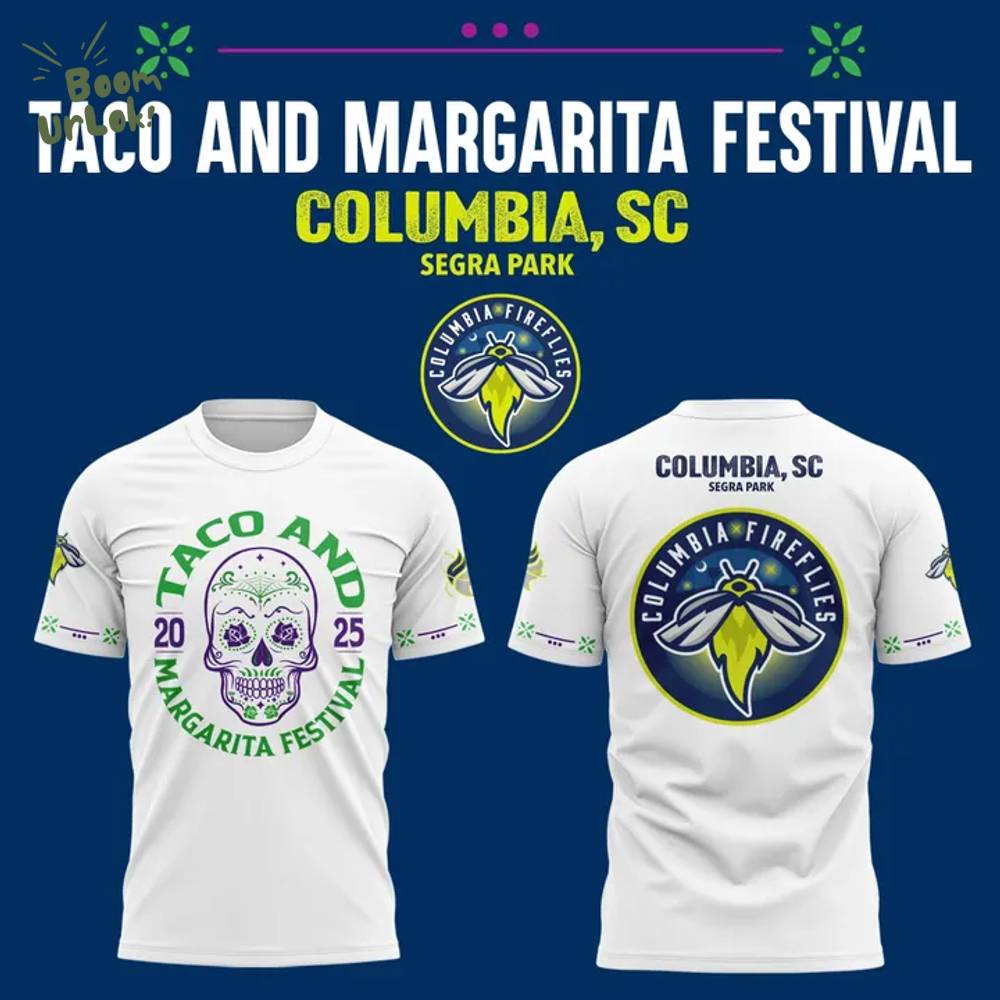 Limited Edition Columbia Fireflies Margarita Festival T-shirt 2025 Limited Edition Columbia Fireflies Margarita Festival T-shirt 2025