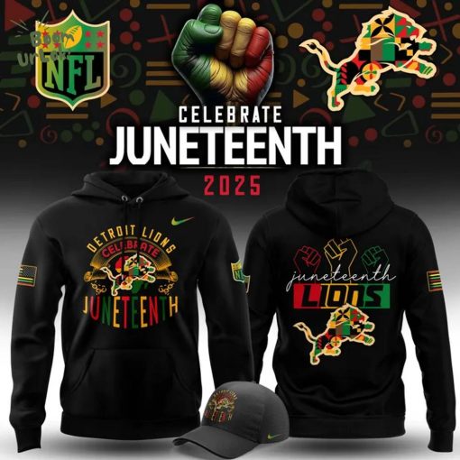 Limited Edition Detroit Lions Celebrate Juneteenth 2025 Hoodie