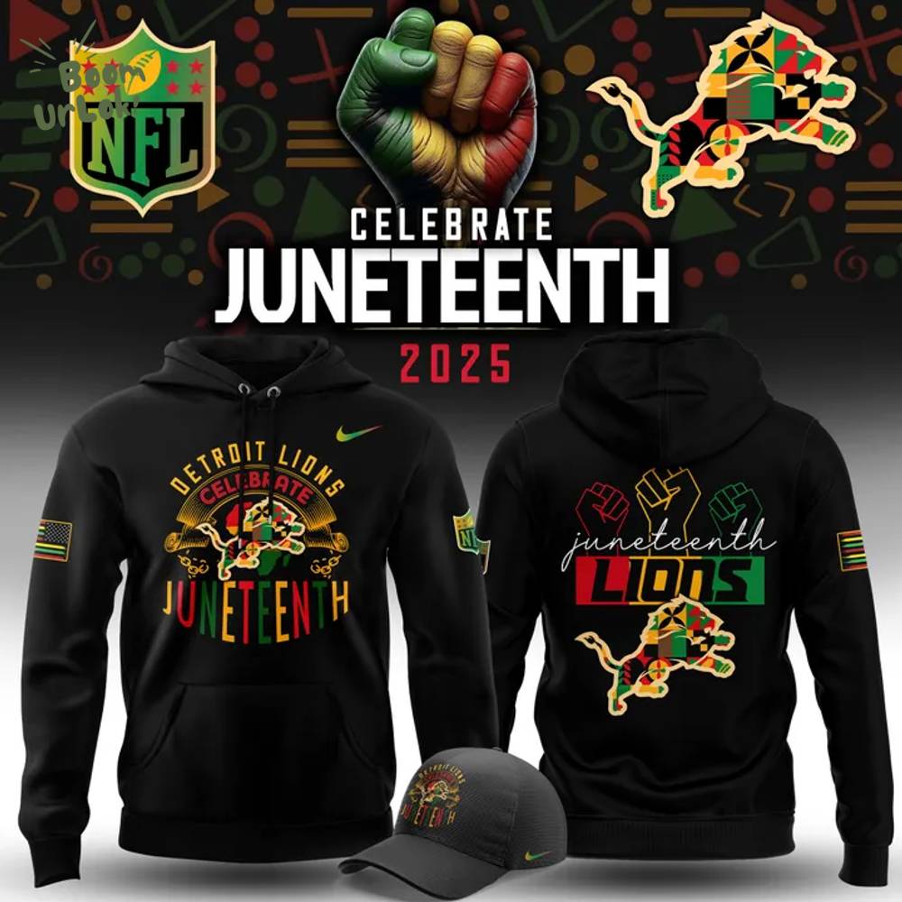 Limited Edition Detroit Lions Celebrate Juneteenth 2025 Hoodie Limited Edition Detroit Lions Celebrate Juneteenth 2025 Hoodie