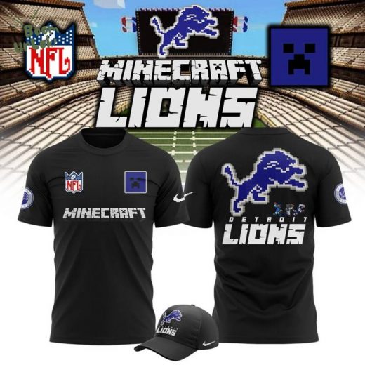 Limited Edition Detroit Lions x Minecraft 2025 Tshirt