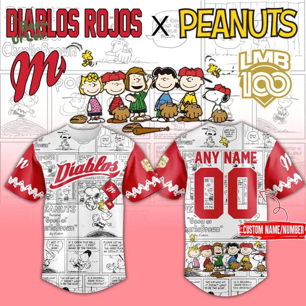 Limited Edition Diablos Rojos del Mexico x Peanuts Baseball Jersey 2025 Limited Edition Diablos Rojos del Mexico x Peanuts Baseball Jersey 2025