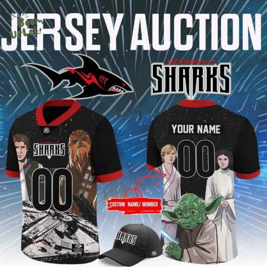 Limited Edition Jacksonville Sharks X Star Wars Night Football Jersey 2025