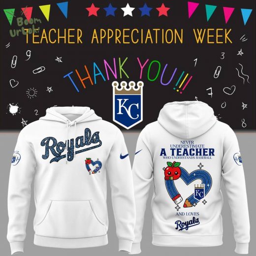 Limited Edition Royals Baseball Teacher Appreciation Game White Hoodie