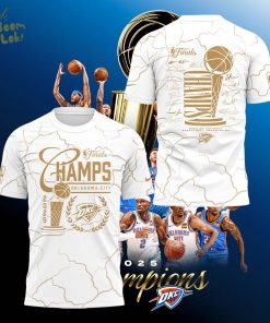Limited Edition Thunder x 2025 NBA Champions White Shirt