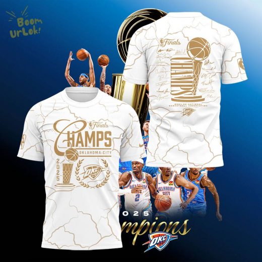 Limited Edition Thunder x 2025 NBA Champions White Shirt