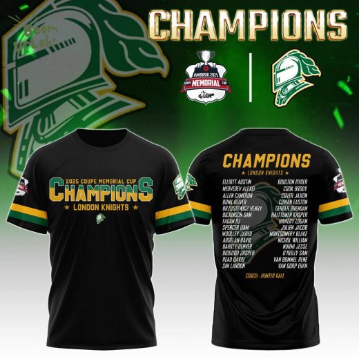 London Knights tshirt Champions Memorial Cup 2025 Editions Limited