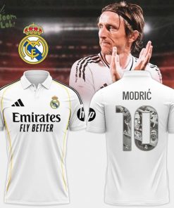 Luka Modrić Mens Home Polo Jersey 25/26 White