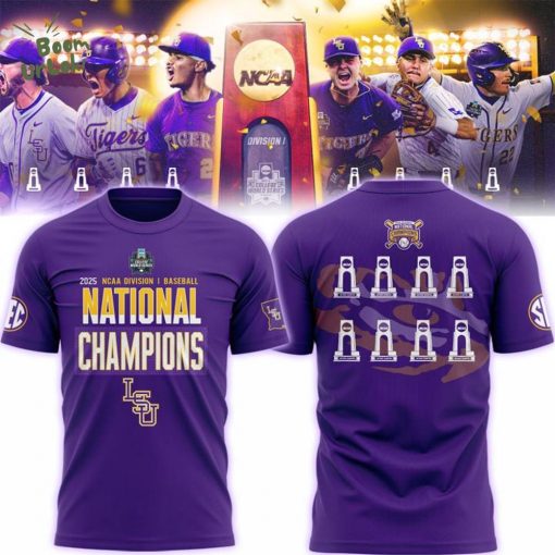 Men’s LSU Tigers 2025 NCAA Baseball Men’s College World Series Champions T-Shirt