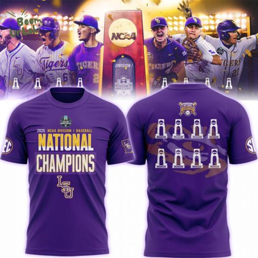 Men’s LSU Tigers 2025 NCAA Baseball Men’s College World Series Champions T-Shirt