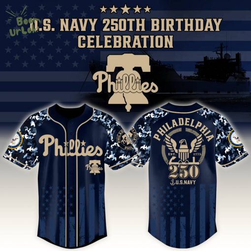 Philadelphia Phillies x US Navy 250th Birthday Edition-3D Baseball Jersey