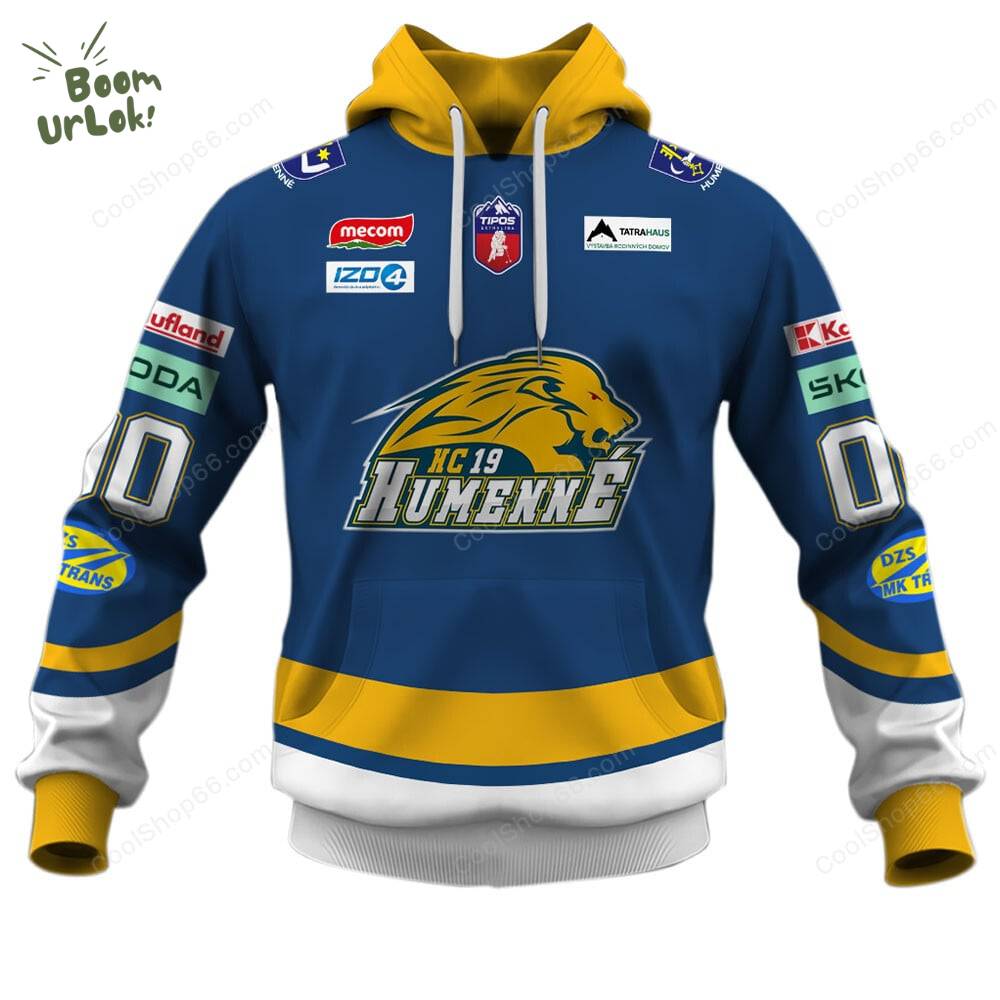 Slovak Extraliga HC 19 Humenne Jersey Style Hoodie Slovak Extraliga HC 19 Humenne Jersey Style Hoodie