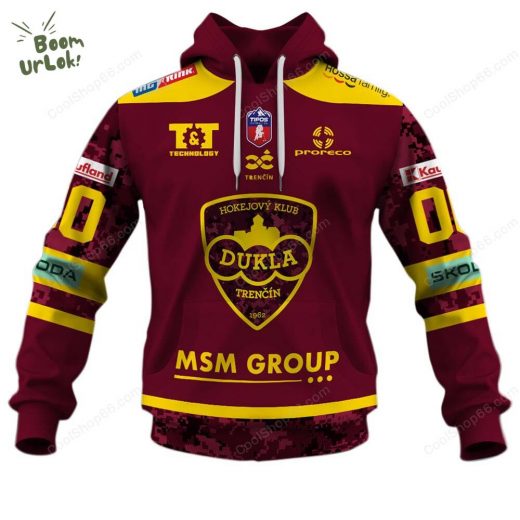 Slovak Extraliga HK Dukla Trencin Jersey Style Hoodie