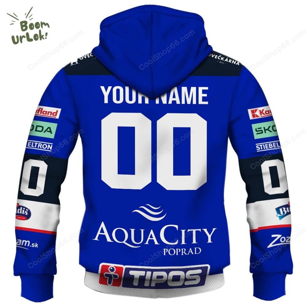 Slovak Extraliga HK Poprad Jersey Style Hoodie Slovak Extraliga HK Poprad Jersey Style Hoodie