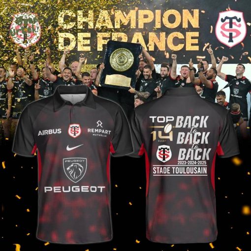 Stade Toulousain Champions 2025 Back To Back To Back Polo Shirt