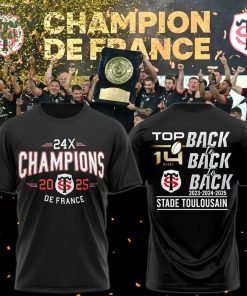 Stade Toulousain Champions 2025 Back to back to back tshirt