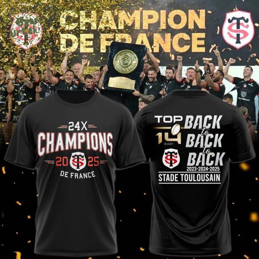Stade Toulousain Champions 2025 Back to back to back tshirt