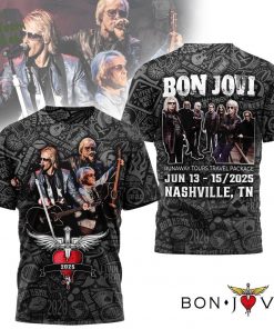 Bon Jovi Nashville 2025 Tour Shirt – Rock Band Graphic Tee for Concert Fans