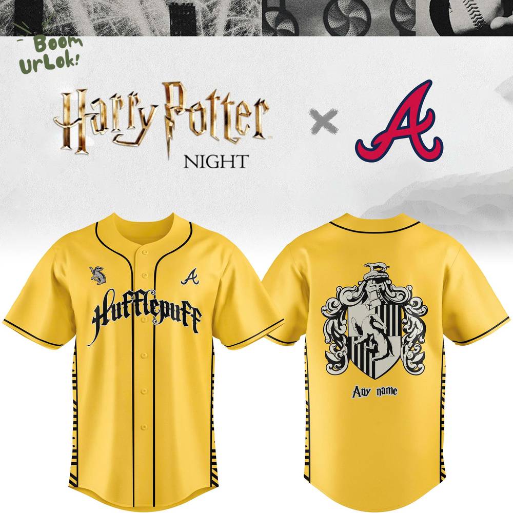 Braves x Hufflepuff House Custom Jersey - Limited Edition Braves x Hufflepuff House Custom Jersey - Limited Edition
