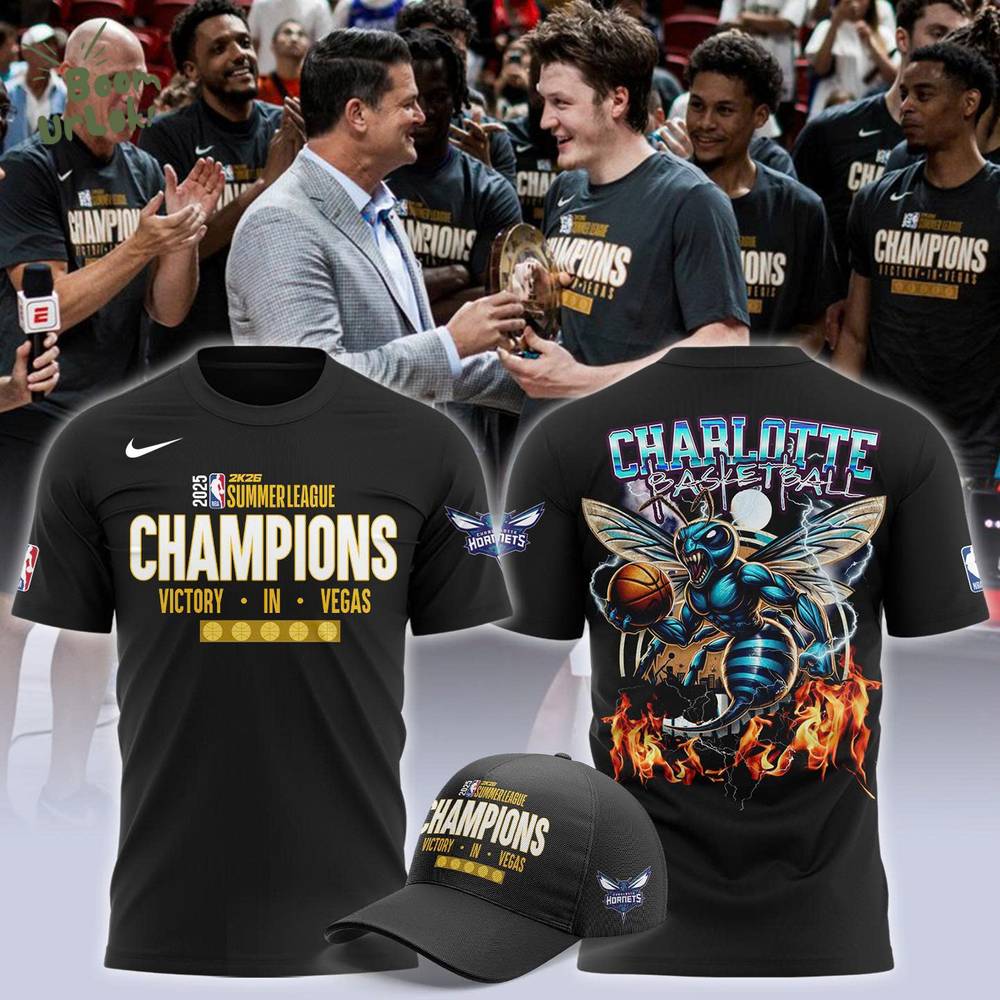 Charlotte Hornets 2025 NBA Summer League champions T-shirt Charlotte Hornets 2025 NBA Summer League champions T-shirt