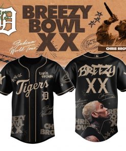 Detroit Tiger x Chris Brown Breezy Bowl XX World Tour 2025 Jersey Editions Limited Black