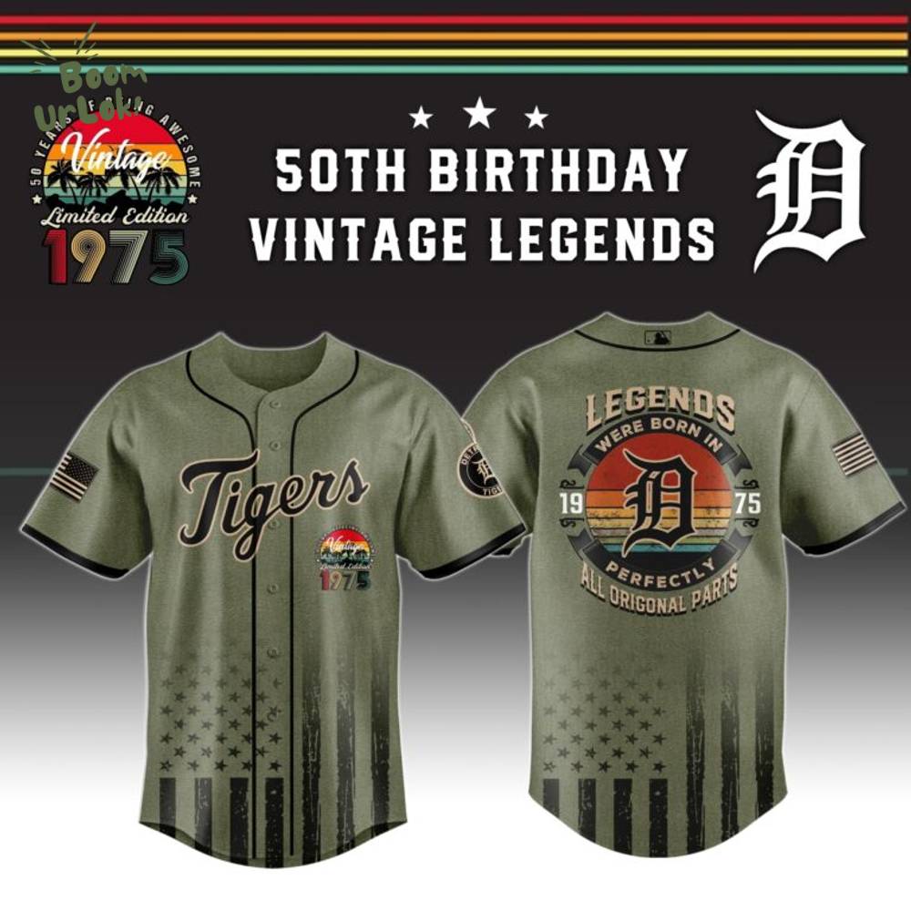 Detroit Tigers x 50th Birthday Vintage Legends Mashup Usa Design Baseball Jersey Detroit Tigers x 50th Birthday Vintage Legends Mashup Usa Design Baseball Jersey