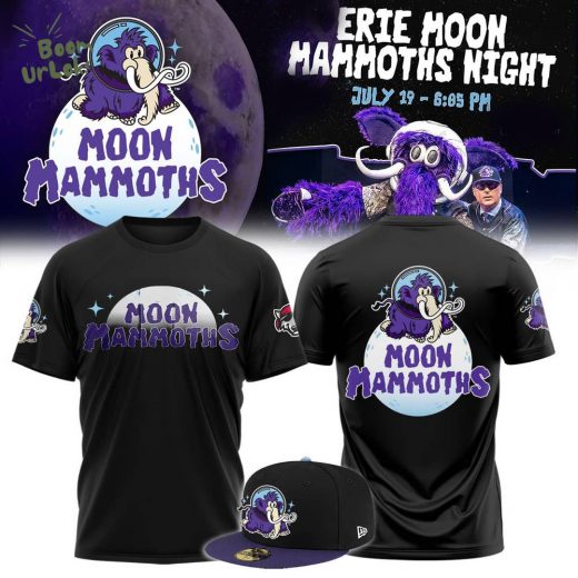 Erie SeaWolves BR Moon Mammoths Primary Black Tee