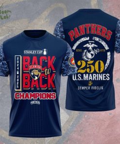 Florida Panthers U.S.M.C 250 Years Semper Fi 3D Tshirt