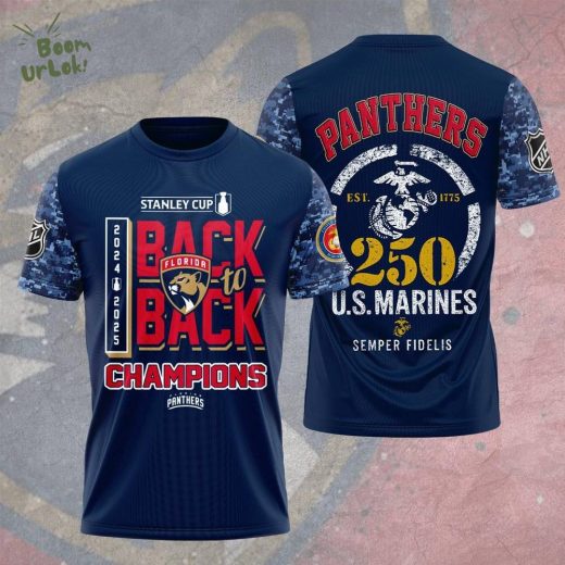 Florida Panthers U.S.M.C 250 Years Semper Fi 3D Tshirt