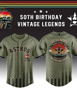 Houston Astros x 50th Birthday Vintage Legends Mashup Usa Design Baseball Jersey