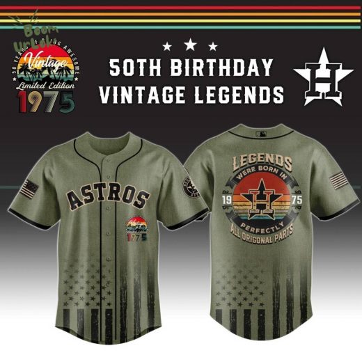Houston Astros x 50th Birthday Vintage Legends Mashup Usa Design Baseball Jersey