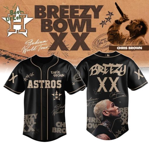 Houston Astros x Chris Brown Breezy Bowl XX World Tour 2025 Jersey Editions Limited Black