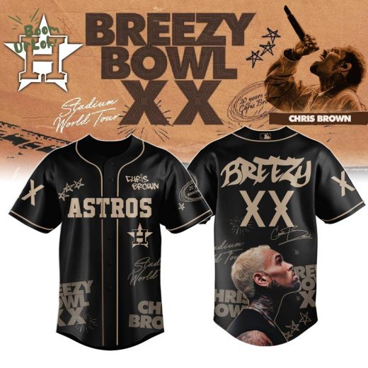 Houston Astros x Chris Brown Breezy Bowl XX World Tour 2025 Jersey Editions Limited Black