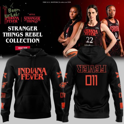 Indiana Fever Stranger Things Rebel Swingman Limited Edition Black Hoodie