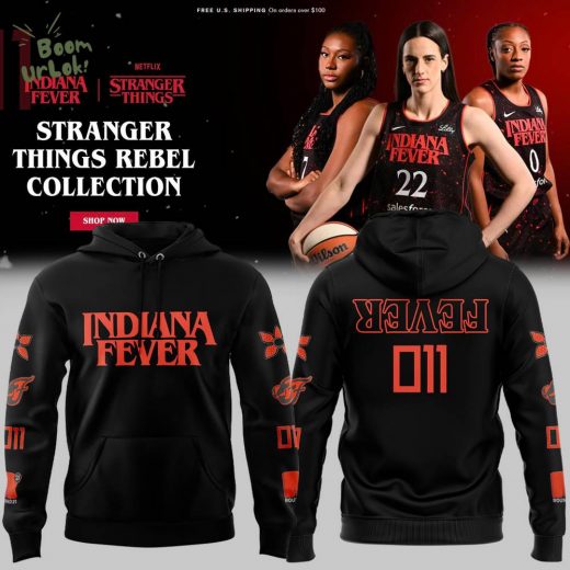 Indiana Fever Stranger Things Rebel Swingman Limited Edition Black Hoodie