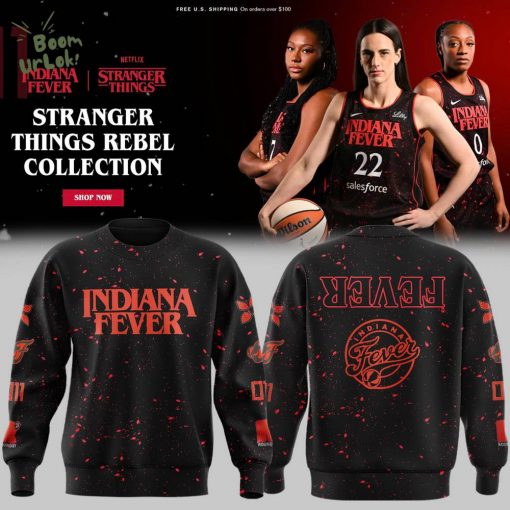 Indiana Fever Stranger Things Rebel Swingman Limited Edition Black SWEATSHIRT