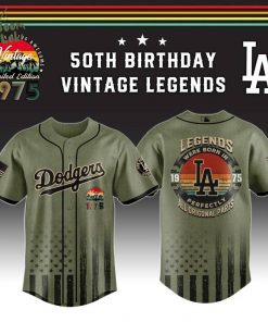 LA Dodgers x 50th Birthday Vintage Legends Mashup Usa Design Baseball Jersey