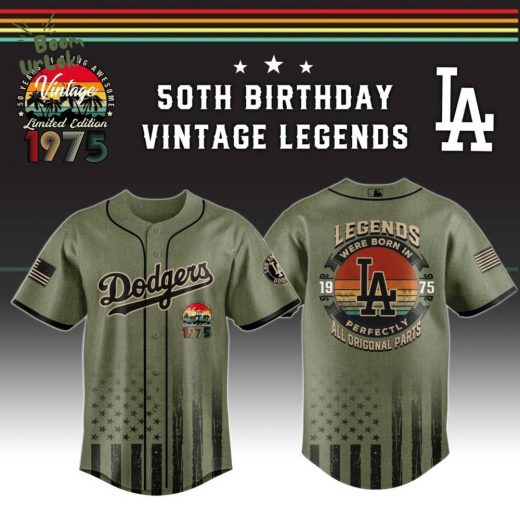 LA Dodgers x 50th Birthday Vintage Legends Mashup Usa Design Baseball Jersey