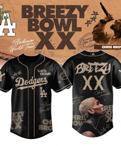 LA Dodgers x Chris Brown Breezy Bowl XX World Tour 2025 Jersey Editions Limited Black