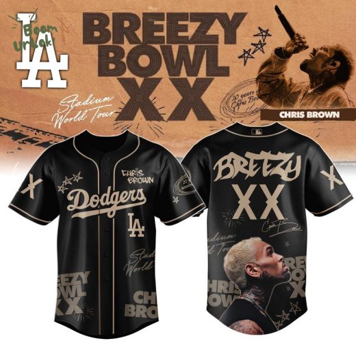LA Dodgers x Chris Brown Breezy Bowl XX World Tour 2025 Jersey Editions Limited Black