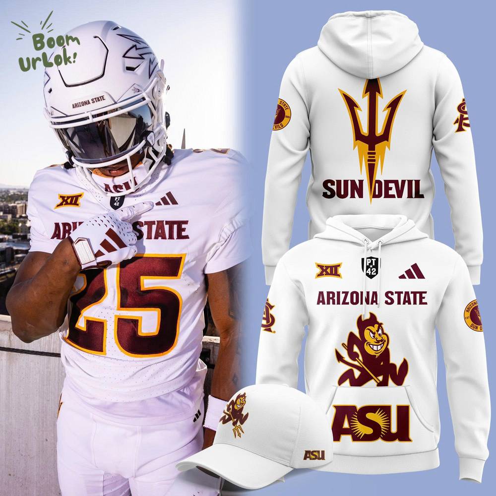 Limited Edition Arizona State Football White Hoodie V2 Limited Edition Arizona State Football White Hoodie V2