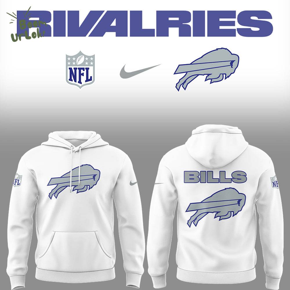 Limited Edition Bills Football Rivalries Teaser Logo White Hoodie Limited Edition Bills Football Rivalries Teaser Logo White Hoodie