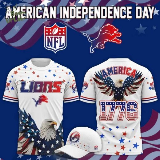Limited Edition Detroit Lions Independence Day 2025 Tshirt